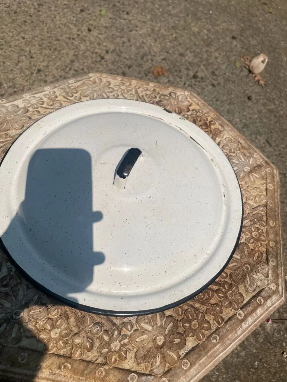 Vintage Metal Enamel ware lid 12inches